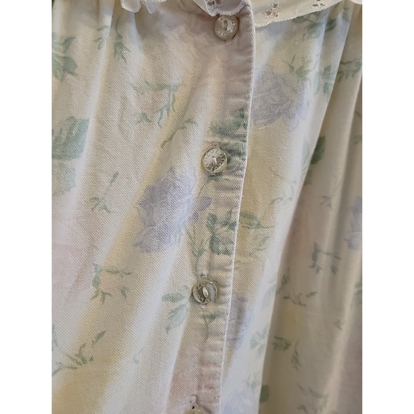 Lanz of Salzburg Night Gown Womens L Floral Eyelet Lace Vintage Cottage - Picture 4 of 14